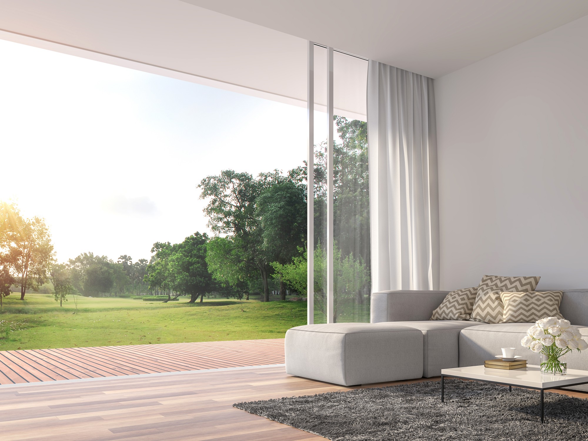 Aluminium sliding door with narrow door mullion