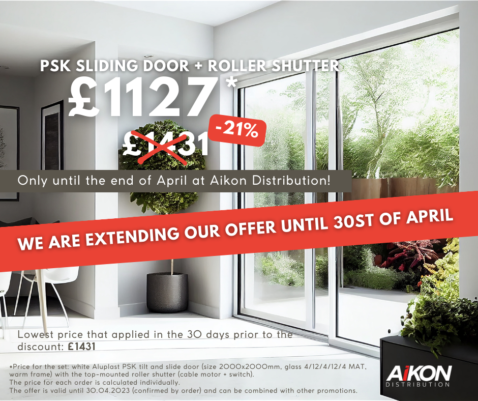 PSK SLIDING DOOR + ROLLER SHUTTER - £1127 only until the end of March!