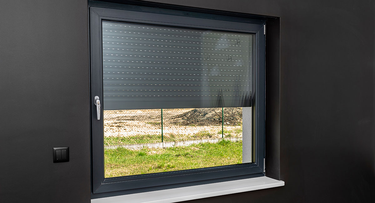 window with external roller shutter