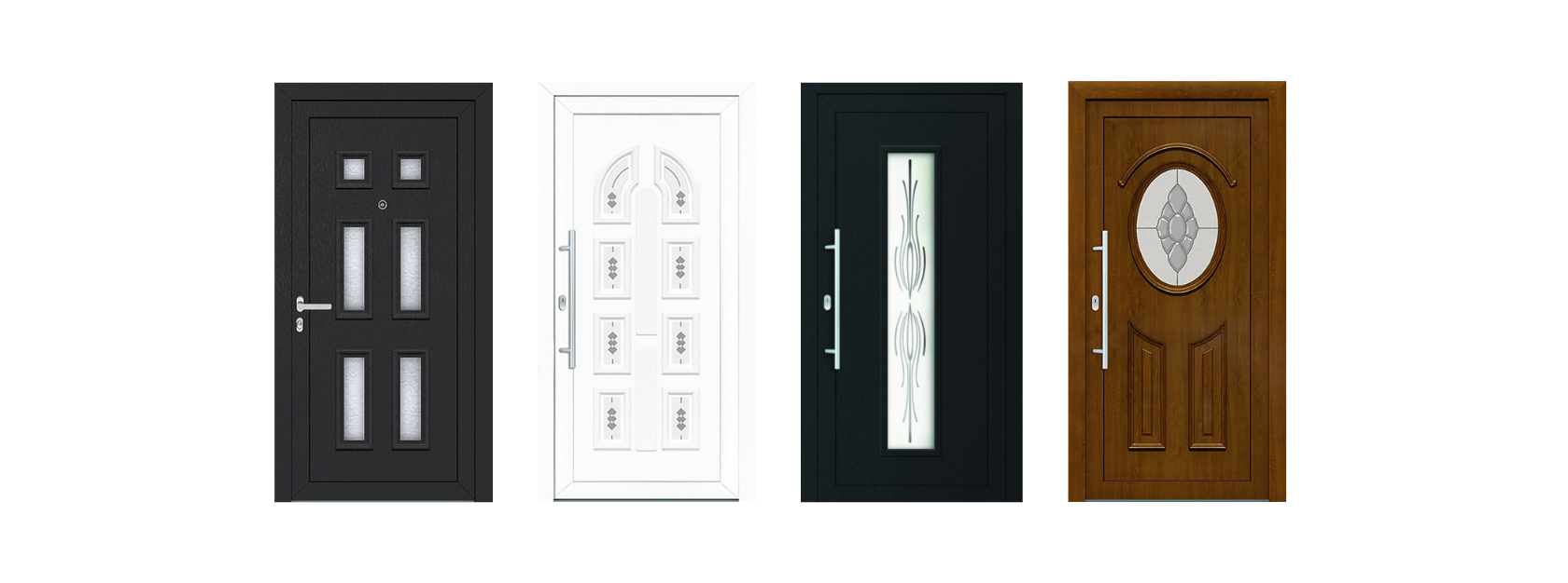 Different colours of upvc door panels