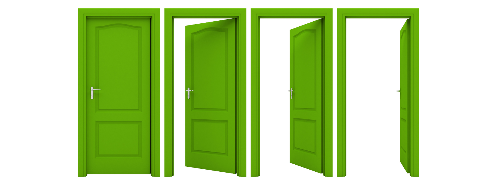 Green front door