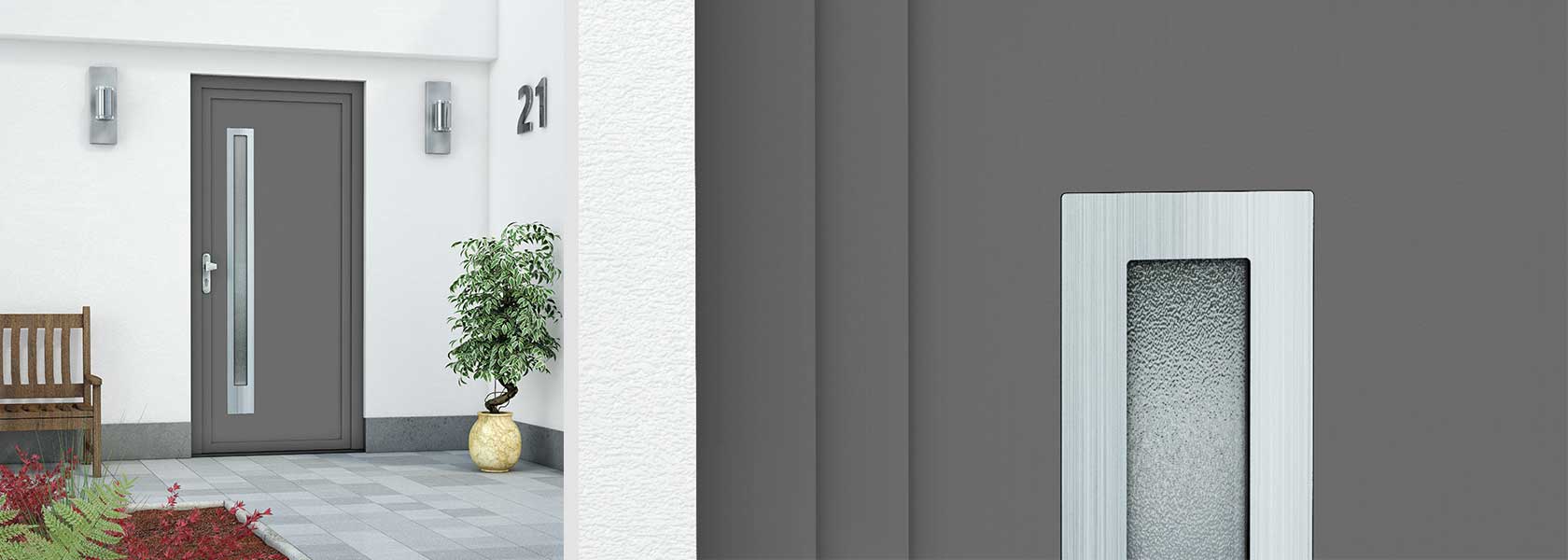 HPL Laminate Front Door Panels Renata with glass