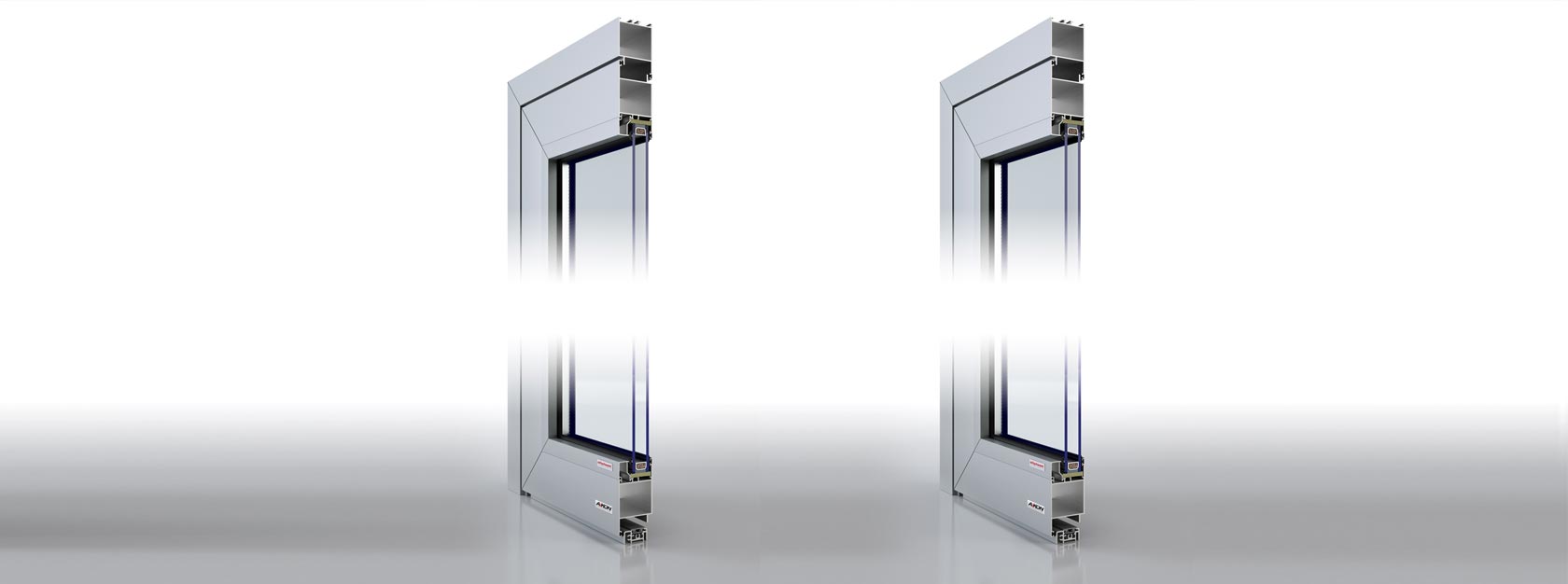 Econoline profile allows to manufacture sliding and double swing doors. 