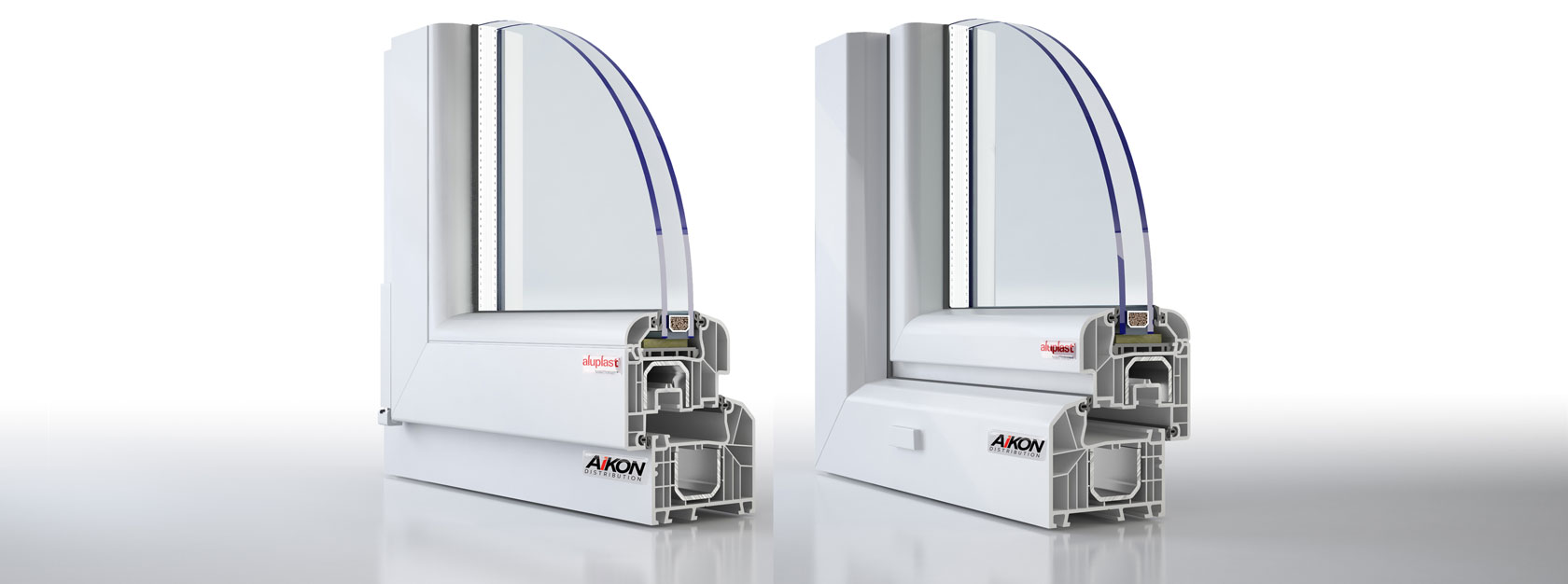 Energy-efficient PVC Aluplast window profiles