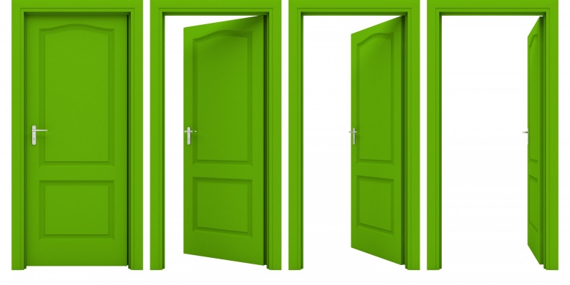 Green front door