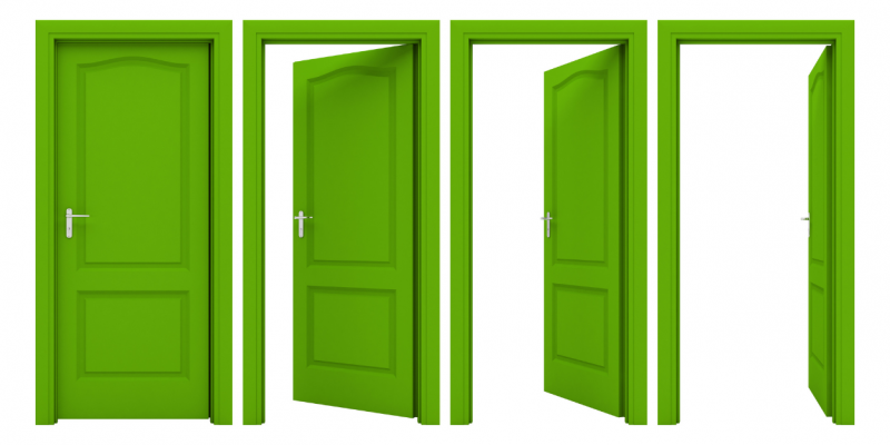 Green front door