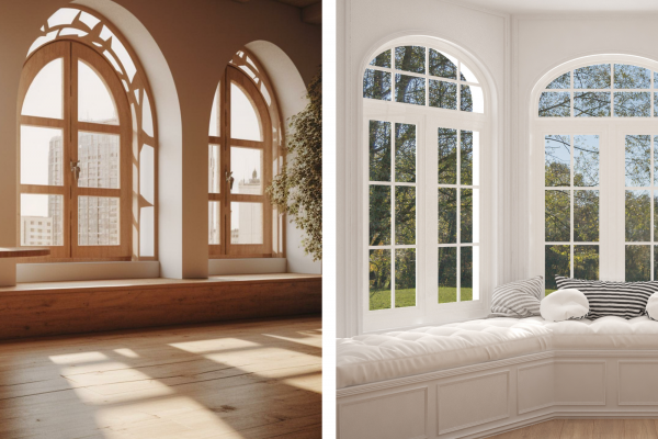 An arched timber window or a uPVC window?