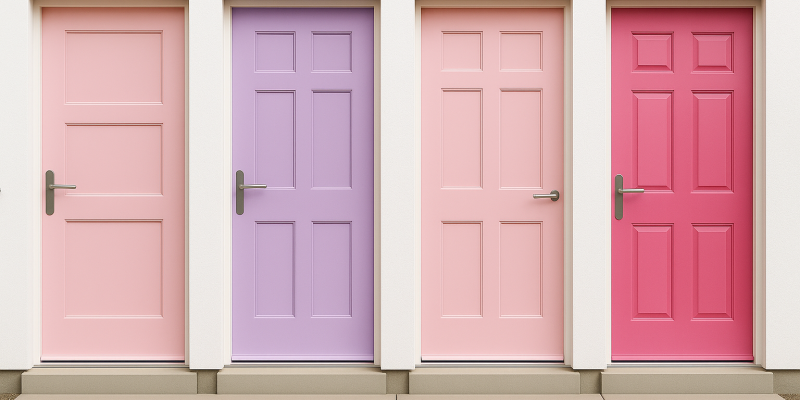 Pink front door